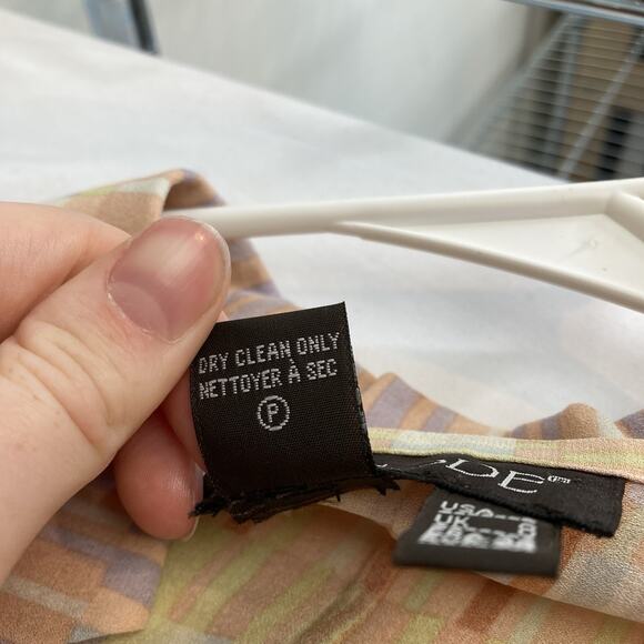 Vintage EPISODE 100% Silk Pink Yellow Orange Blouse Size 6 Career‎ Y2K 90’s Work - Picture 6 of 10